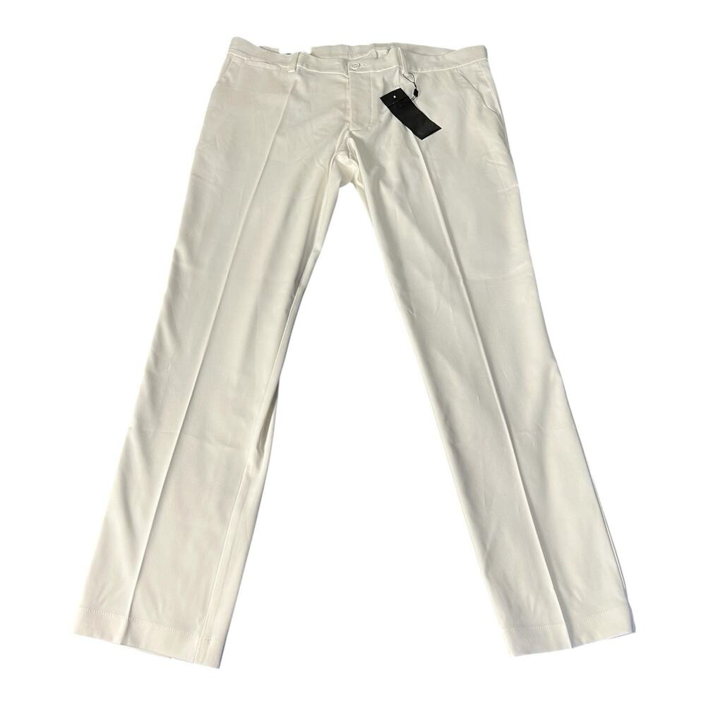 NWT‎ J. Lindeberg Men’s Elliot Golf Pants White 38x32 Pleated Lightweight